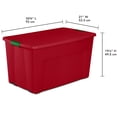 thumbnail image 4 of Sterilite 45 Gallon Wheeled Latch Tote Plastic, Red Christmas, Set of 4, 4 of 10