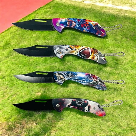 4-Pack Football-Themed Outdoor Folding Knife Set