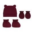 thumbnail image 2 of Multicolor Unisex Beanie Hats Boy's 0-12 Months Hat Mittens And Socks Set Polyester Thermal Polar Fleece Ski Stocking Skull Cap One Size, 2 of 3