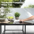 thumbnail image 3 of Nuu Garden 5 PCS Patio Dining Set, Metal Outdoor Table and Chairs, with 4 Stackable Chairs and 31.5" Square Table with Umbrella Hole, Outdoor Dining Set, Gray and Black, 3 of 10