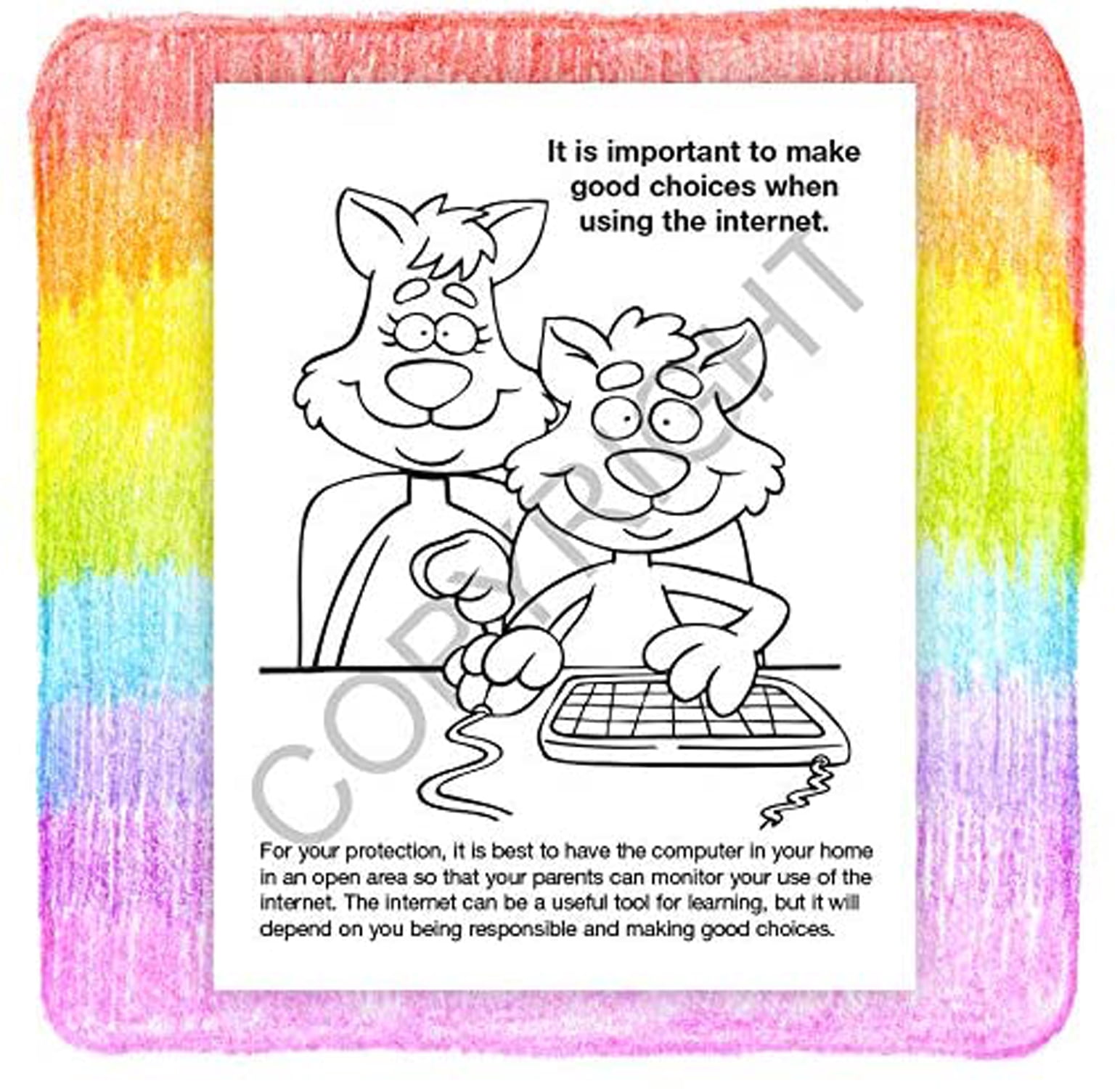 25 Pack - Internet Safety Kid's Educational Coloring & Activity Books