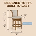 thumbnail image 3 of ROME + OAK Runyan Swivel Counter Stool - Weathered Oak, Sand Fabric - 26 in, 3 of 13