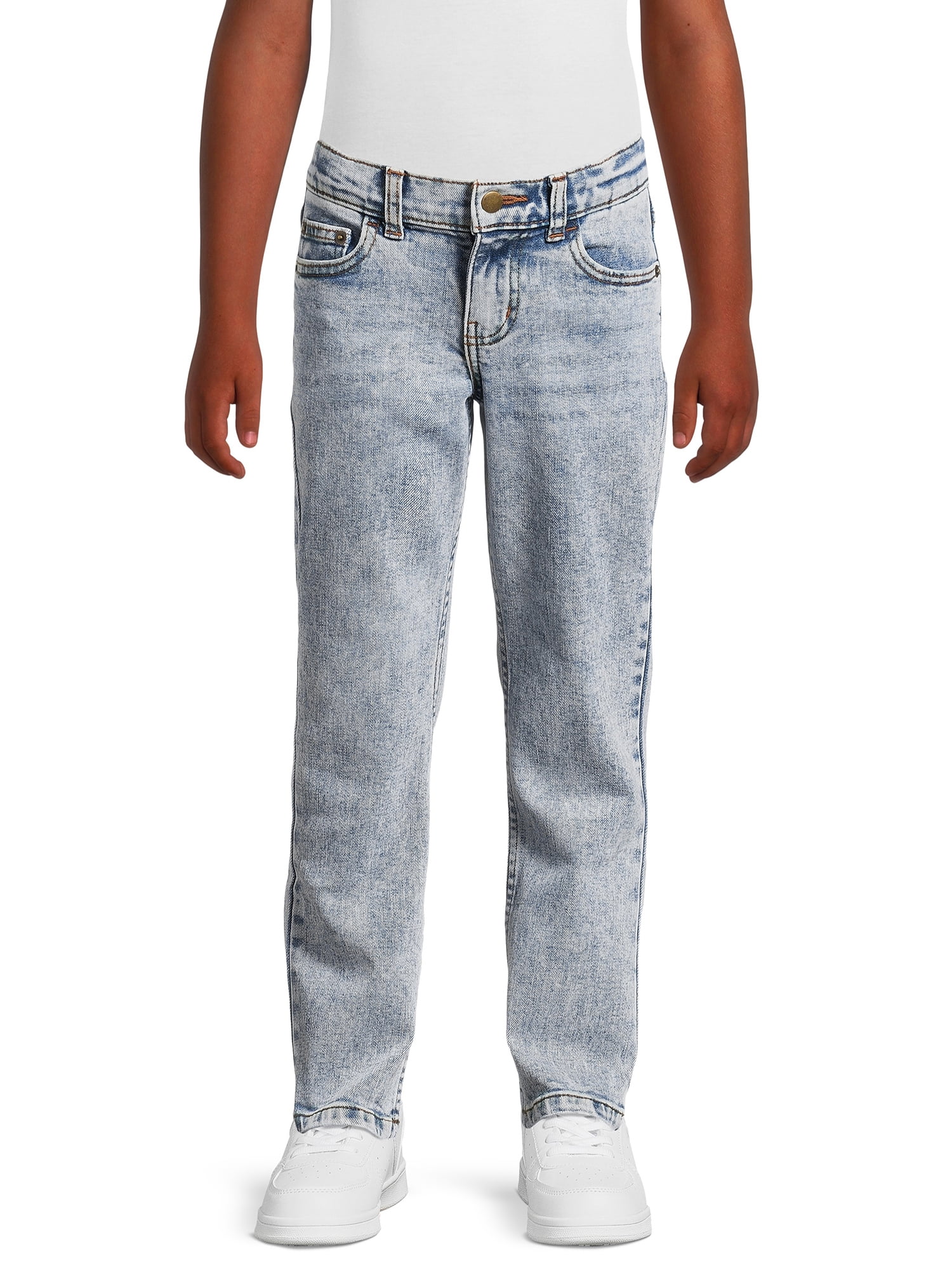 Wonder Nation Boys Vintage Straight Leg Denim Jeans, 2 Pack, Sizes 4-18