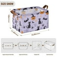 thumbnail image 7 of Yayeee Foldable Storage Basket for Shelves with Handles Waterproof Cloth Bins, Purple Halloween Pumpkin, 7 of 7