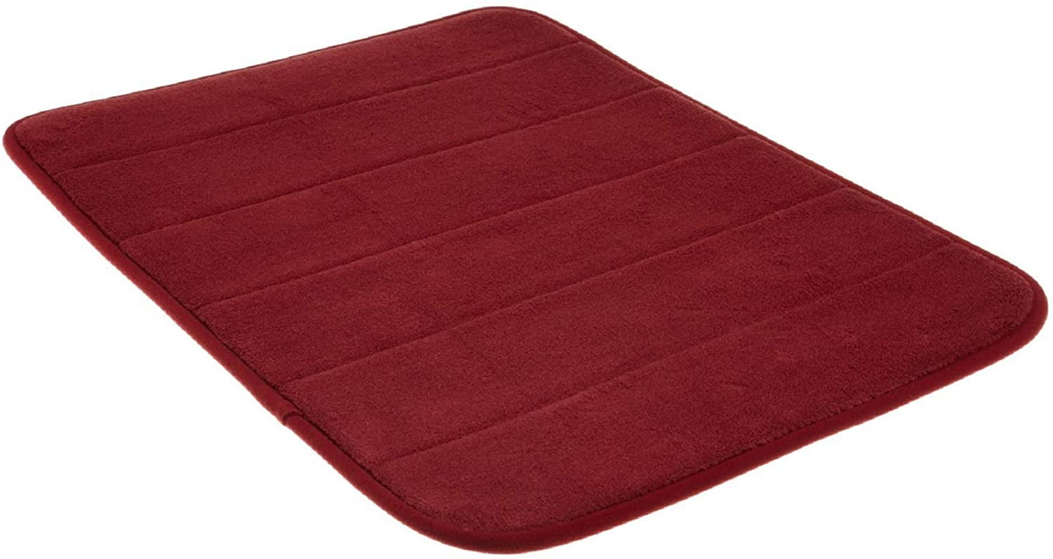 Burgundy Memory Foam Bath MatIncredibly Soft and Absorbent Rug, Cozy
