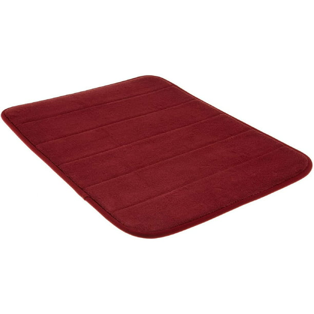 Burgundy Memory Foam Bath Mat-Incredibly Soft and Absorbent Rug, Cozy ...