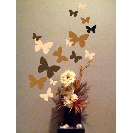 Butterfly Wall Decals Brown Caramel Creamy Vanilla Wall Decor