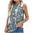 thumbnail image 1 of Tops de Ajuste Suelto para las Mujeres de Moda Impresa con Capucha sin Mangas, Poliéster, 1 of 5