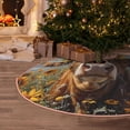 thumbnail image 5 of Daiia Cute Cow Sunflower Crown A Drawing Merry Christmas Tree Skirt , Xmas Large Lace-up Tree Skirt, Santa Snowflakes Rustic Home Decorations New Year Party Farmhouse Decor-48", 5 of 6