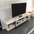 thumbnail image 4 of Asal 59" Modern Metal Frame Wood TV Stand for 65 inch TV Stand - Ephesus Black, 4 of 5