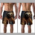 thumbnail image 3 of luoweisi Men's Beach Shorts Quick Dry Swim Trunks with Mesh Lining Sloth S, 3 of 5