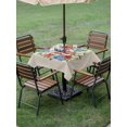thumbnail image 4 of Outdoor Tablecloth with Umbrella Hole for Patio/Picnic/Party/Camping, Independence Day Wreath Waterproof Table Cloth Square Cover Washable, Spring Red Roused Linen (54"x 54"), 4 of 8