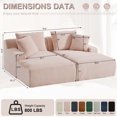 thumbnail image 7 of GNIXUU 78"Oversized Double Chaise Lounge Indoor, Corduroy Sleeper Sectional Couch, Upholstered Boneless Cloud Sofa Deep Seat, Comfy Plush Chair Bed for Living Room, 7 of 7
