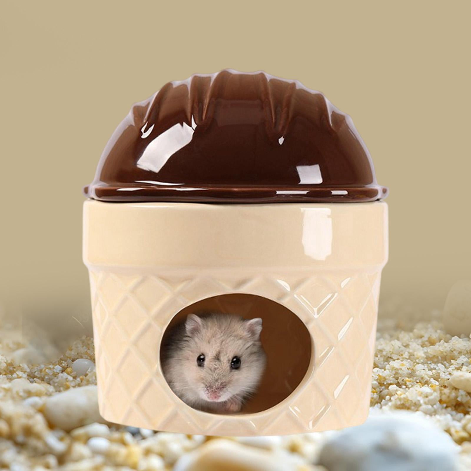 oshhni Ceramic Hamster Nest Hamster Habitats for Dwarf Hamster Ferret Small Animals Brown