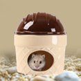 thumbnail image 6 of YWMJZEU Ceramic Hamster Nest Hamster Habitats Cute Indoor Cave Cooling House Pet Hideout Brown, 6 of 9