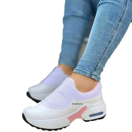 

JINMGG Sneakers for Women Plus Clearance Sandals Stretch Cloth Large Size Women s Summer Comfortable Casual Sports Shoes White 41