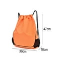 Drawstring Backpack Sports Gym Bag and Two Water Bottle Holder，Orange