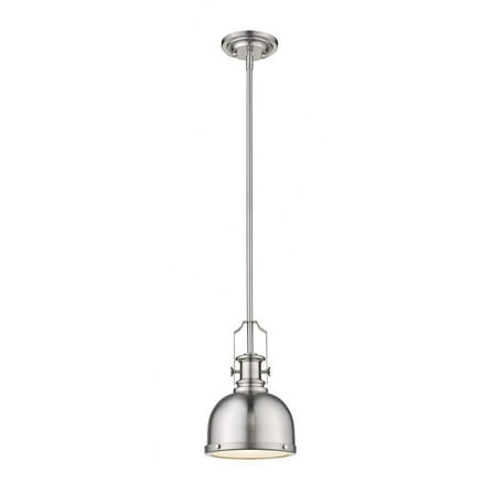 1 Light Mini Pendant in Restoration Style 8.25 inches Wide By 11.75 inches High-Brushed Nickel Finish Bailey Street Home 372-Bel-3173686