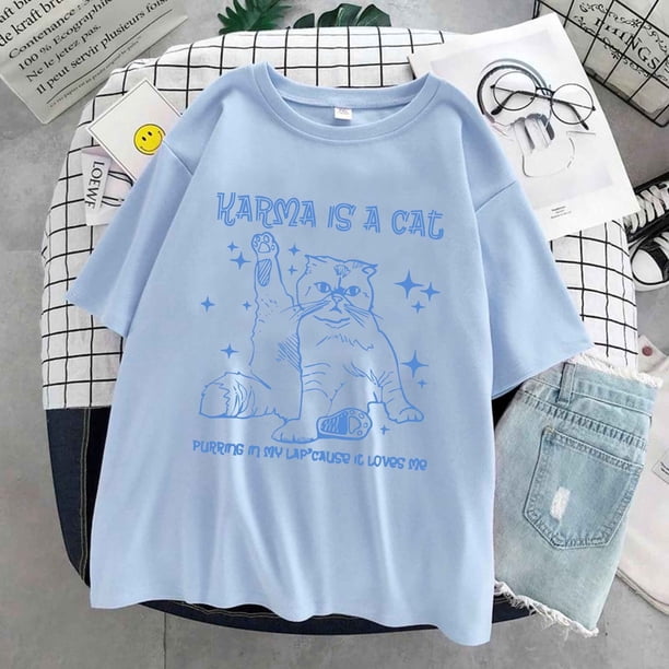 Camiseta unisex Karma es una estética de gato Deng Xun unisex