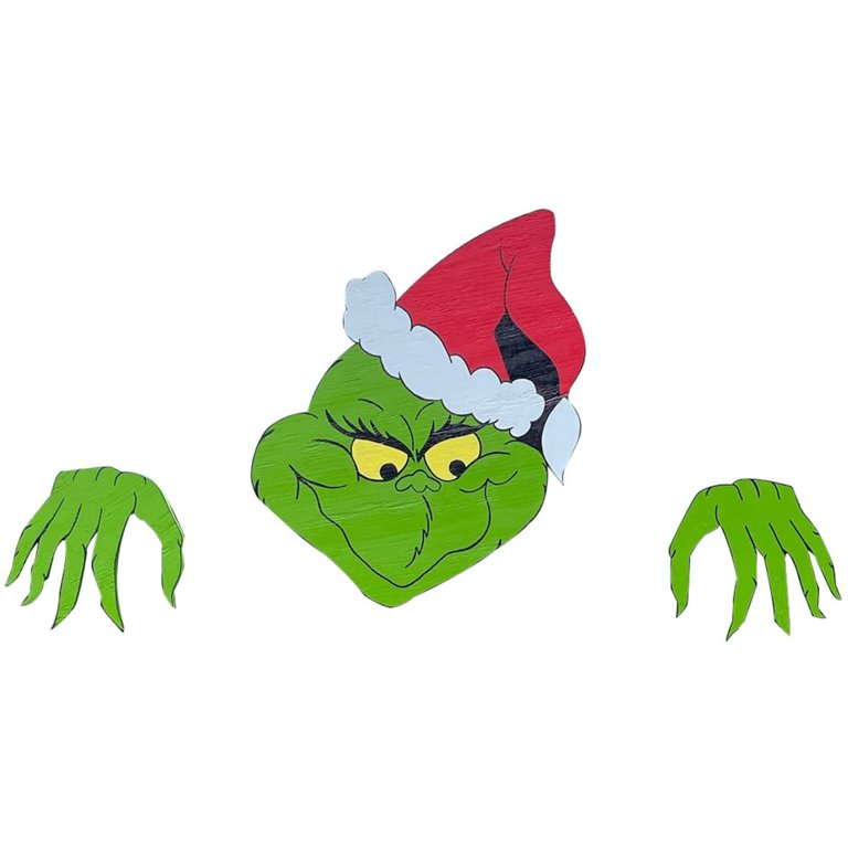 Outdoor Christmas Grinch Decorative Fence Sign Home Decor, Size: Style 6