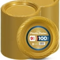 TRAHOO100 Plastic Plates Set 9 Inch Plastic Dinner Plates