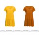 thumbnail image 4 of Qarigey Vestido de mujer Verano Color sólido Manga corta Vestidos de playa Poliéster Hasta la rodilla Ropa Ruffes Ropa de trabajo de oficina Vestidos Amarillo Qarigey AP012052-01, 4 of 6