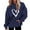 Navy, variant on Lmnyox Women's Long Sleeve Sweatshirts Oversized Heart Print Hooded Sweatshirt with Pocket Valentine's Day Clothes