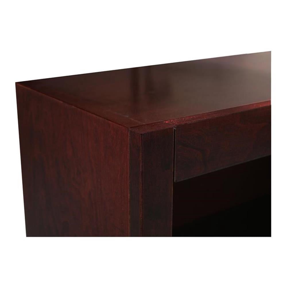 Home Square Traditional 6-Shelf Double Wide Wood Bookcase Set in Cherry