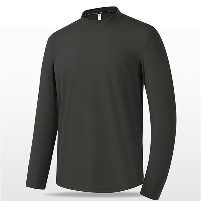 AherBiu Chemises en Lin pour Hommes à Manches Longues, Boutonnées, Col Montant, Plage, Décontractées, Automne