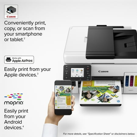 Canon - MAXIFY MegaTank GX6020 Wireless All-In-One Inkjet Printer - White