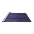 thumbnail image 2 of Ahgly Company Machine Washable Indoor Round Abstract Blue Contemporary Area Rugs, 3' Round, 2 of 4