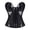 Black-c, variant on Women's V-Neck Faux Leather Corset Bustier Front Closure Slim Cropped Tops Gothic Punk Party Shaperwear Nightclub Black XS