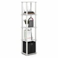 thumbnail image 2 of Furinno TURN-N-TUBE 5-Tier Open Frame Corner Display Shelf with Bin White, 2 of 4