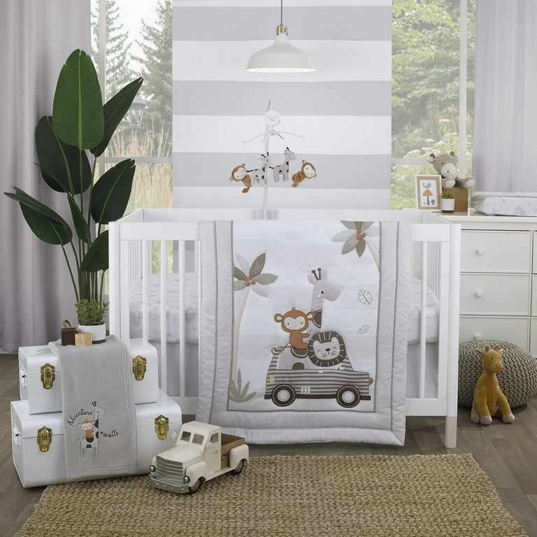 Little Love by NoJo Jungle Ride Grey Monkey, Giraffe