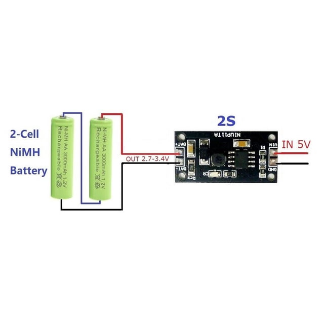 -8 Cell .2V 3.6V 4.8V 6V 9.6V Nimh Nicd Battery Dedicated Charger Module Board 2-Cell(2S)
