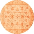 thumbnail image 1 of Ahgly Company Indoor Round Oriental Orange Traditional Area Rugs, 4' Round, 1 of 4