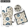 thumbnail image 6 of Pioneer Flower Kitchen Oven Mitt and Pot Holder Sets 2 Pcs for Baking, Cooking and Grilling, Heat Resistant Up To 392 °F, 6 of 7