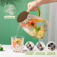 thumbnail image 4 of Jarra de vidrio de borosilicato de 1.8 litros con tapa dorada y asa para refrigerador bebidas frías y calientes, 4 of 6