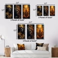 thumbnail image 4 of Designart "Majestic Shaman Spiritual Wisdom of the Amazon II" Folk Religion Framed Wall Art Set Of 3 - Gold Traditional Frame Gallery Set For Office Decor, 4 of 6