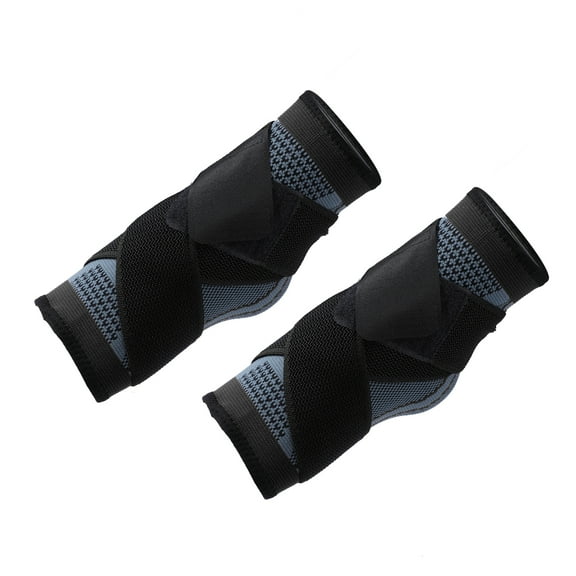 Vocoste 1 Pair Ankle Compression Sleeve Adjustable Ankle Brace Wrap Support Black M Size