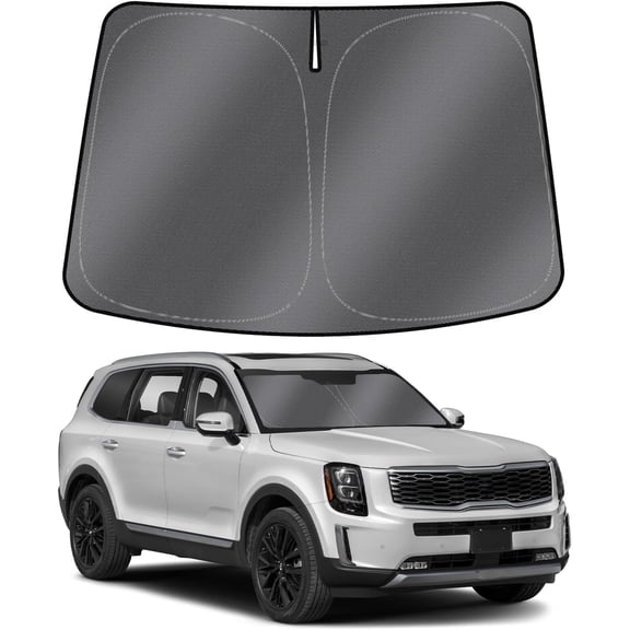 Canvcle Liner Windshield Sun Shade for Kia Telluride 2020-2024 2025 Windshield Sunshades Accessories Front Window Foldable Sun Visor Cover Keep Cool Block UV Heat