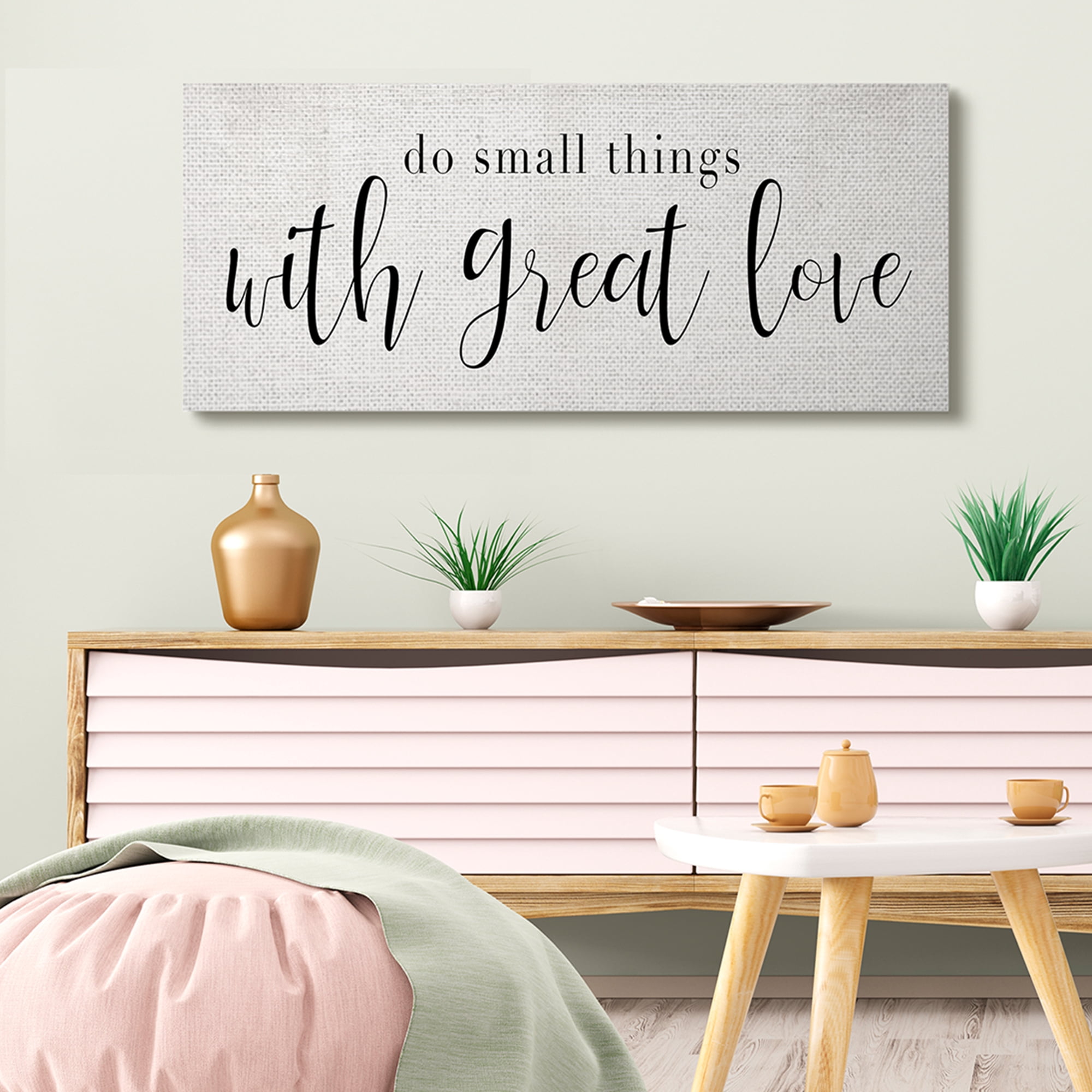 Stupell Industries Do Small Things with Great Love Minimal Quote Canvas Wall Art, 20 x 48, Design by Daphne Polselli