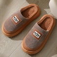 thumbnail image 5 of House Slippers for Woman Men Womens Slippers Platform EVA sole Warm Fuzzy Lined Suede Short Ankle Boots Memory Foam shoes for Women Anti-Slip Boot Indoor Brown Size 9, 5 of 6
