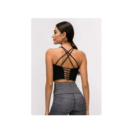 

Hollow out sexy back sports bra for women s yoga fitness running sports bra small strap