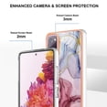 thumbnail image 2 of Designed for Samsung Galaxy S20 FE Marble Case, Ultra Thin Girls Women Plating Marble Designed Flexible Soft TPU IMD Marble Protective Case Cover for Samsung Galaxy S20 FE - Rose, 2 of 7
