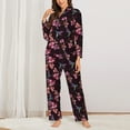 thumbnail image 2 of Balery Humming Bird And Tropical Pattern Pajama Sets for Women Long Sleeve 2 Piece Sleepwear Loungewear Sets Soft PJ's with Pockets Long Sleeve Comfy Pj Sets-Large, 2 of 7