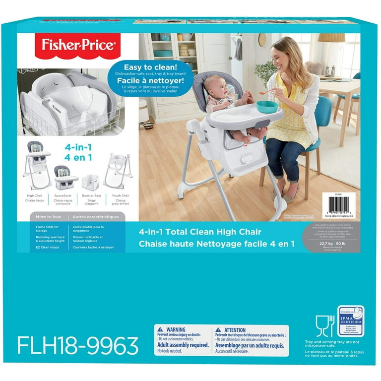 Fisher Price 4 in 1 Total Clean High Chair Grey