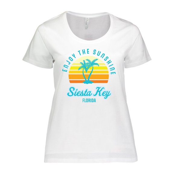 Inktastic Summer Enjoy the Sunshine Siesta Key Florida in Blue Women's Plus Size T-Shirt
