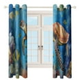 thumbnail image 3 of Ocean World Turtle Window Curtain Panels Grommet Blackout Curtains Blackout Curtains for Living Room, 3 of 7