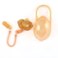 thumbnail image 1 of Juego completo de chupete de silicona de grado alimenticio para bebés, con boca calmante y para jugar, con cabeza redonda y cadena plana, caja de almacenamiento, chupete calmante con sensación real, 1 of 3